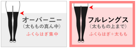 オヤスリムはオーバーニーとフルレングスの2種類から長さを選べる
